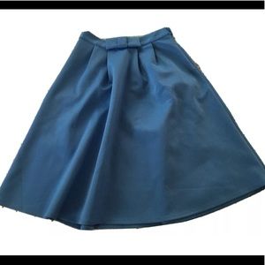 CATHERINE MALANDRINO Blue Bow A-Line Skirt Size 4